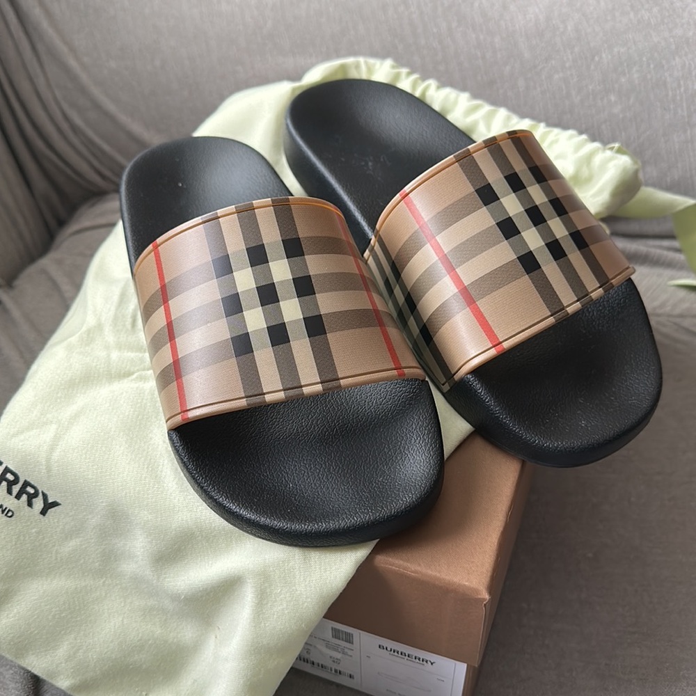 Furley check slide sandals size 40